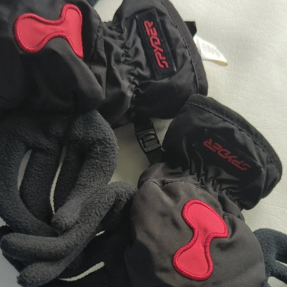 Spider Kids Mittens Black/Red By Spyder